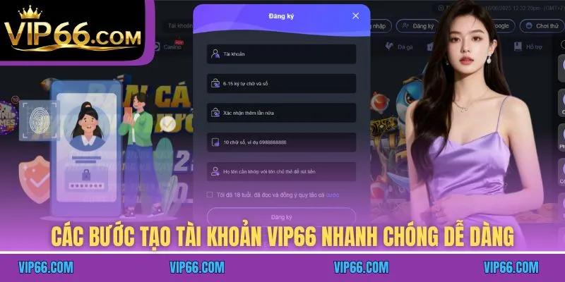 Các bước tạo tài khoản VIP66 nhanh chóng dễ dàng